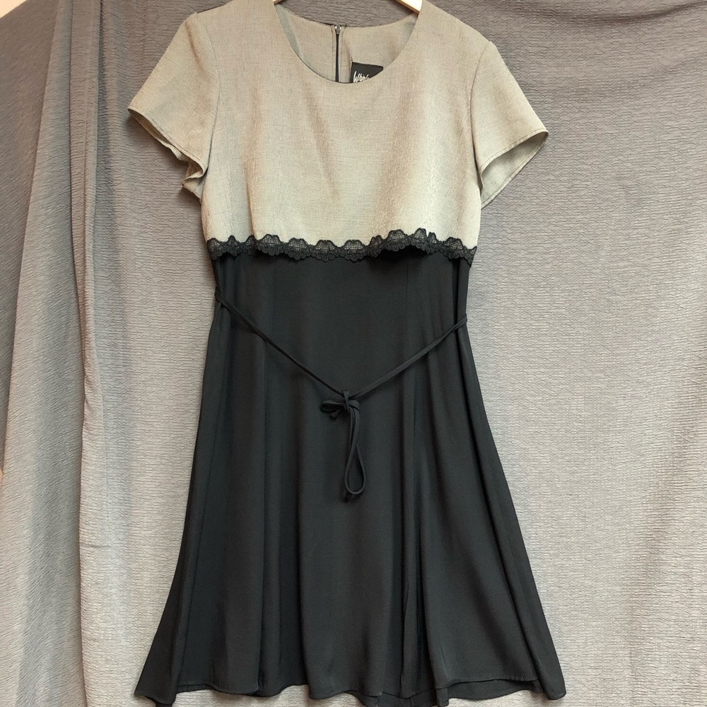 Vintage Whirlaway Frocks  m black and grey dress